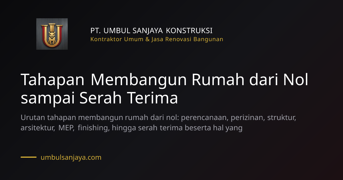 Ilustrasi artikel: Tahapan Membangun Rumah dari Nol sampai Serah Terima